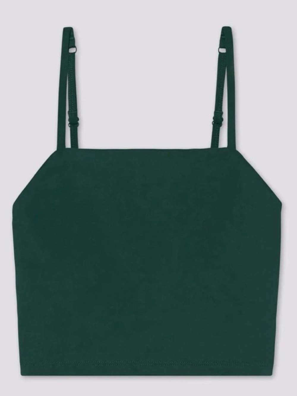 girlfriend collective Forest Green Square-Neck Adjustable Cami